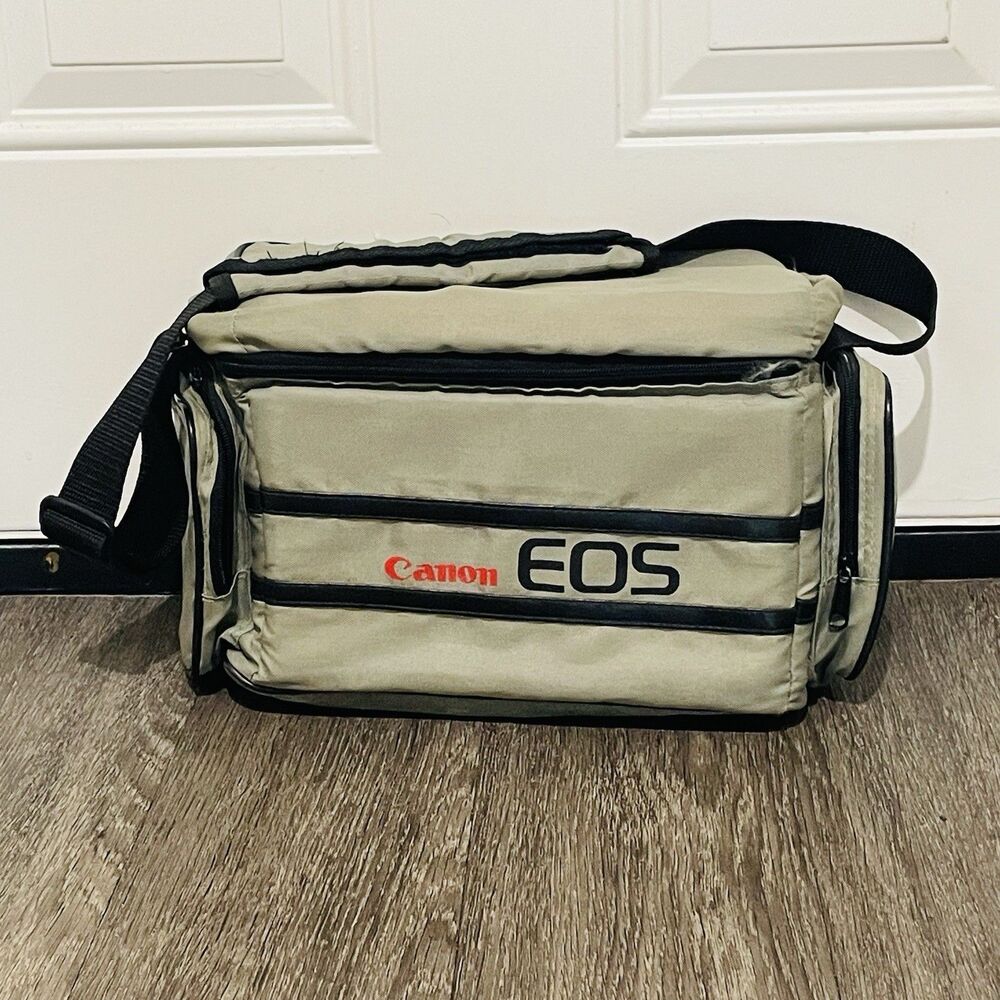 Vintage Canon EOS Camera Bag Padded DSLR Film Camera Case Shoulder Bag